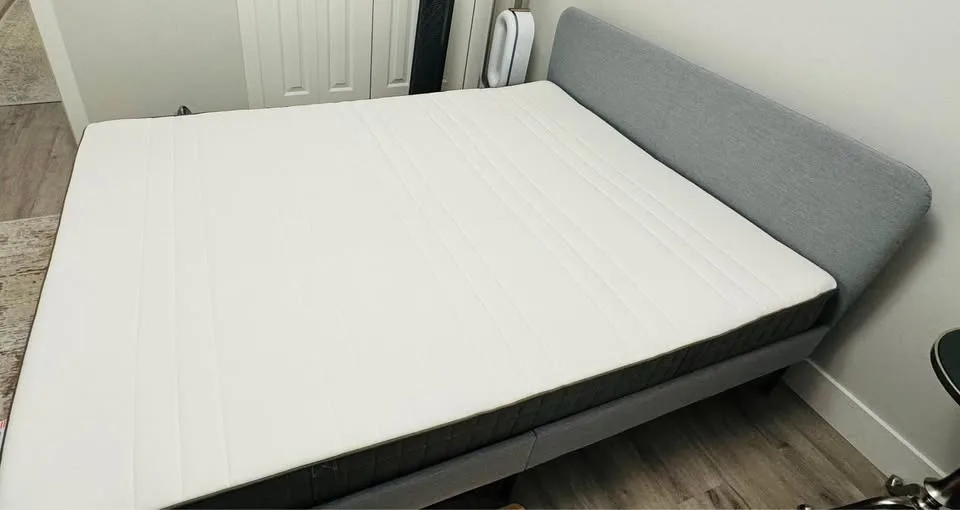 Queen IKEA Morgedal Mattress + Bed Frame + Protector image indicator(2)