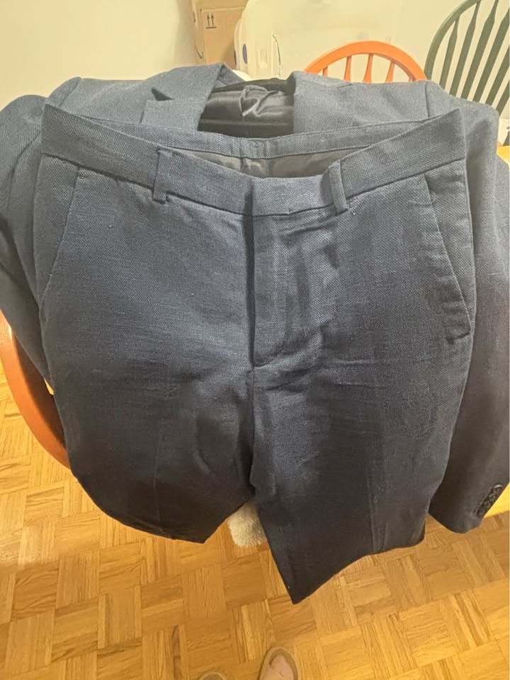 Blue Linen blend boys suit - photo 2