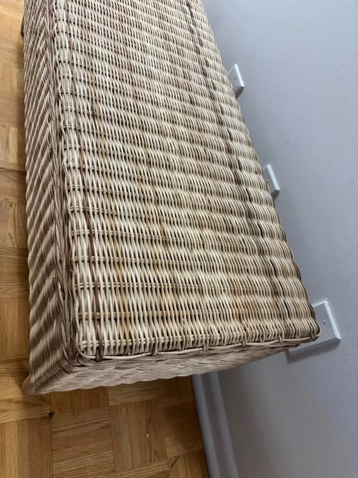 TOLKNING Wicker and Wood Bench image indicator(2)