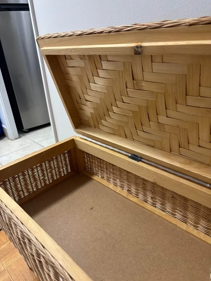 TOLKNING Wicker and Wood Bench image indicator(3)