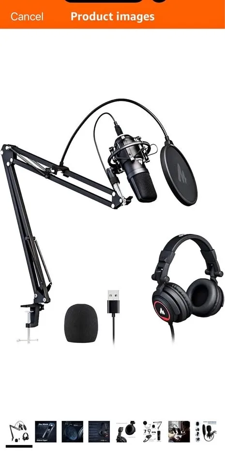 Brand NEVER USED new Mic, arm, headphones +++