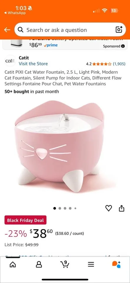 Automatic cat water fountain image indicator(4)