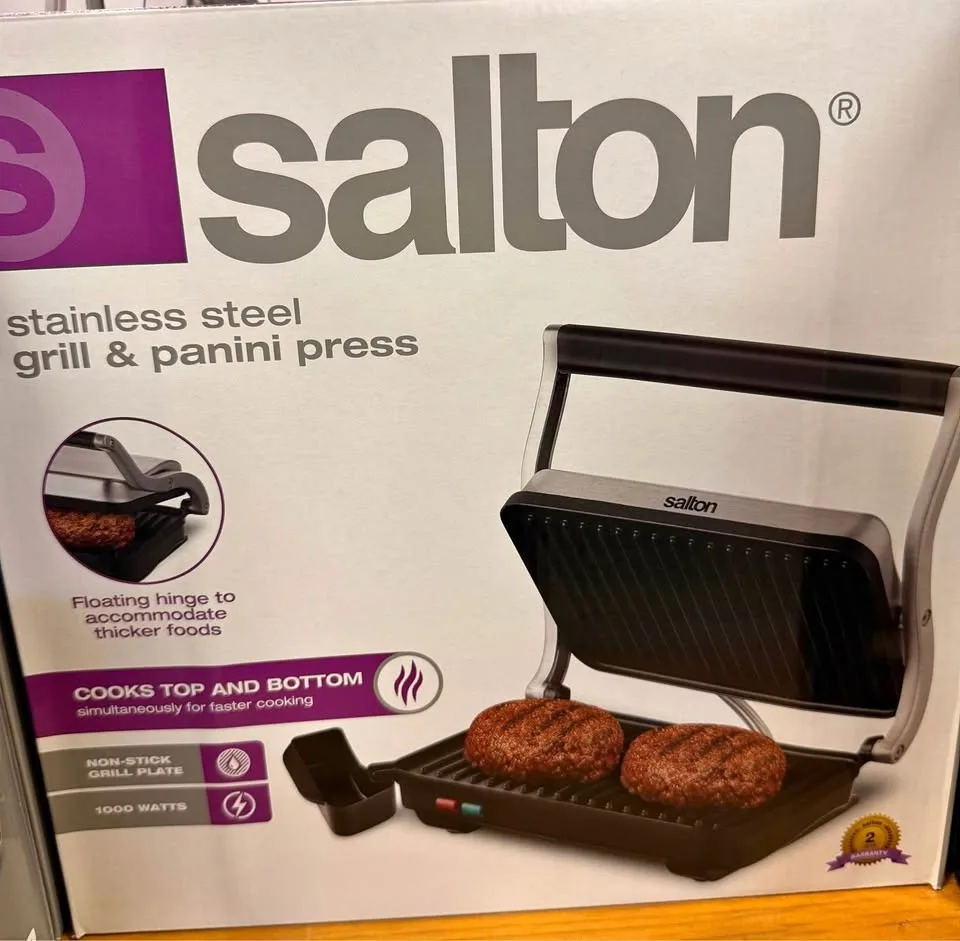 Salton Stainless Steel Electric Grill & Panini Press