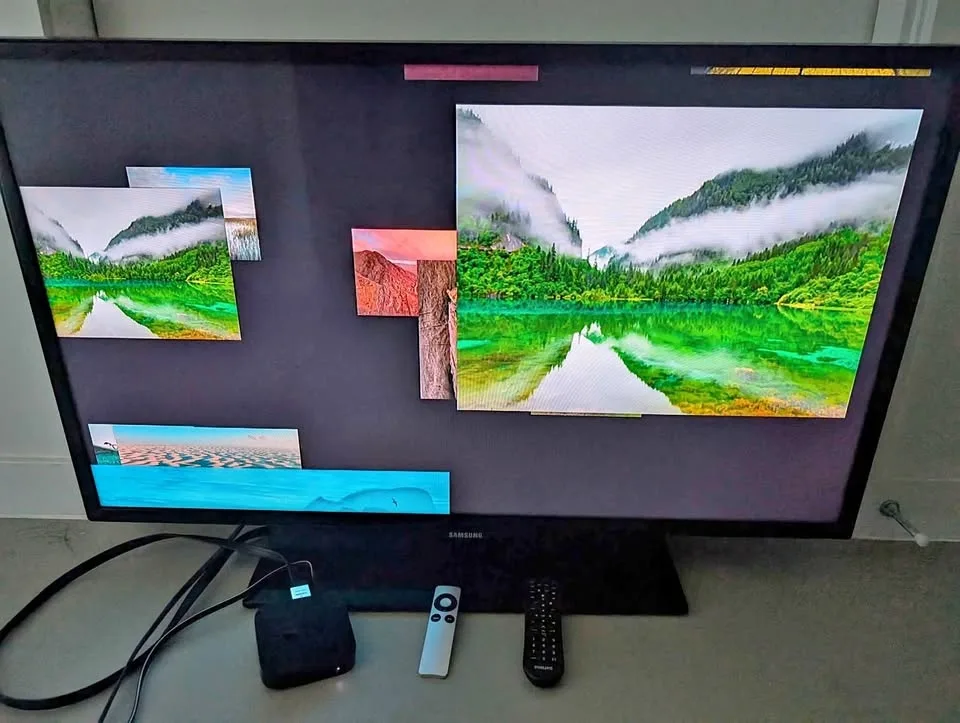 40" Samsung TV and Apple TV device (3rd generation)