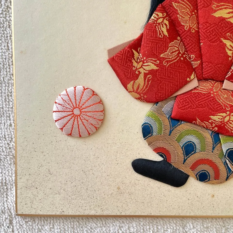 “Boy Playing with Mari Ball” Japanese Oshie Art image indicator(3)