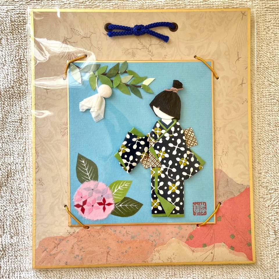 ☔️Japanese Origami Washi Paper Art on Shikishi Board