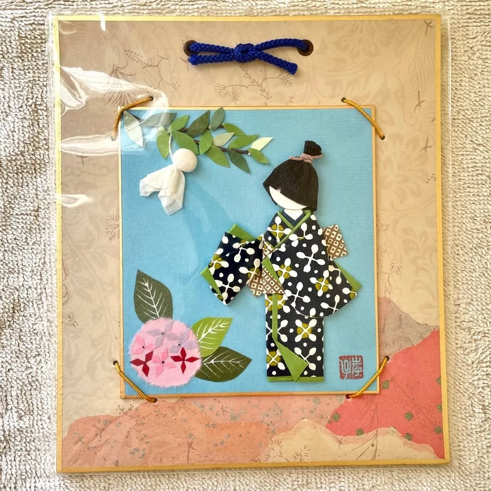☔️Japanese Origami Washi Paper Art on Shikishi Board