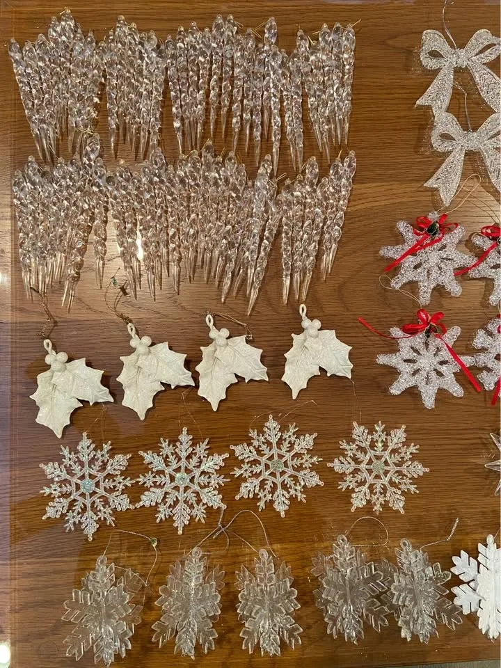 Huge lot of Christmas Ornaments, 152 Total, in XMas Tote image indicator(3)