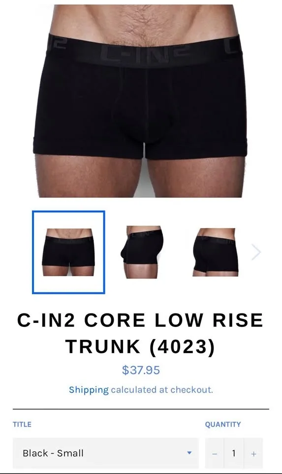 Men’s C-IN2 Low Rise Underwear (No Show Trunk)