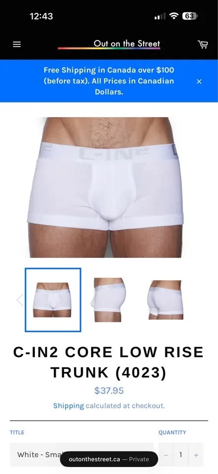 Men’s C-IN2 Low Rise Underwear (No Show Trunk) image indicator(2)