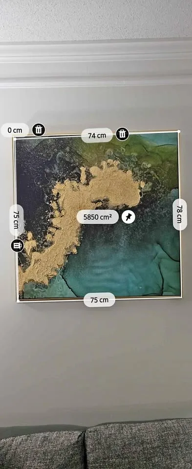 Painting Green blue gold; with gold frame