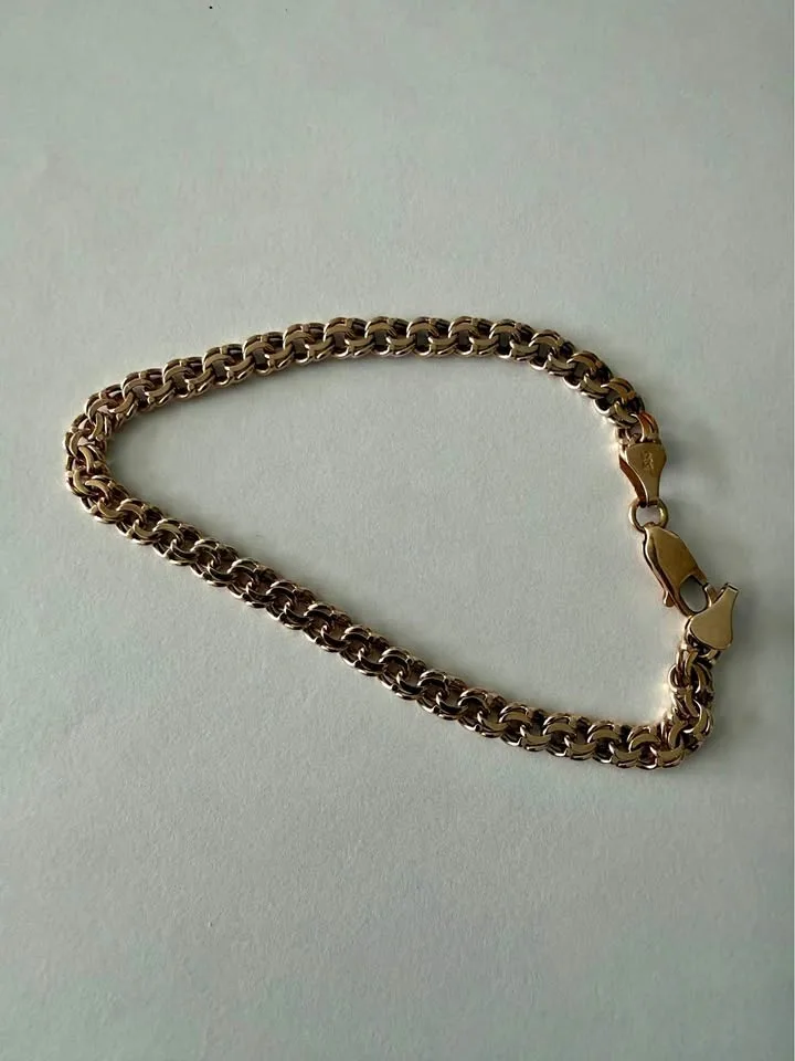 BRACELET, 585 gold, bismarck link
