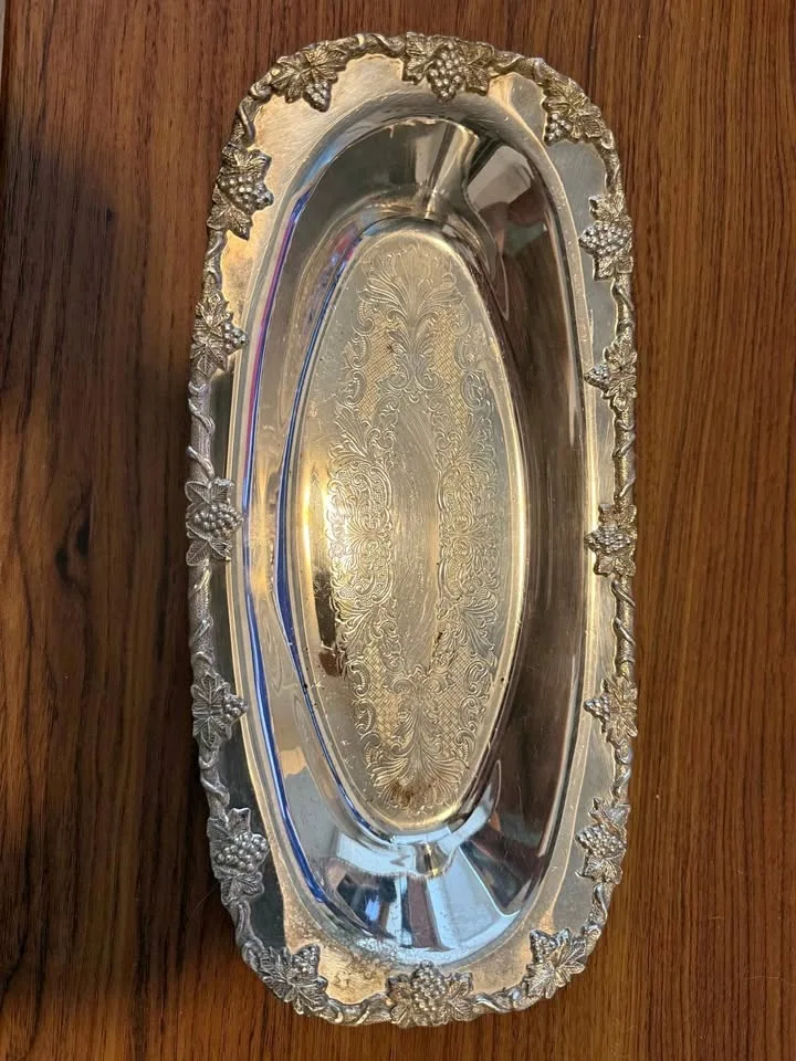 Norman Old English Silver Plated On Copper Tray