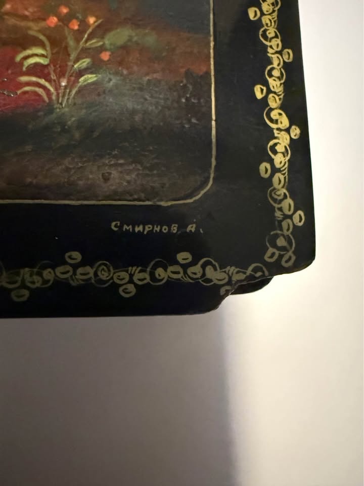 1980’s RUSSIAN LACQUER BOX VINTAGE HANDMADE FAIRYTALE ART - photo 5