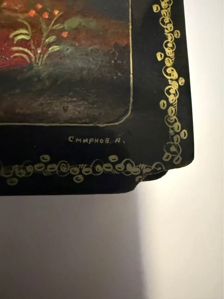 1980’s RUSSIAN LACQUER BOX VINTAGE HANDMADE FAIRYTALE ART image indicator(5)