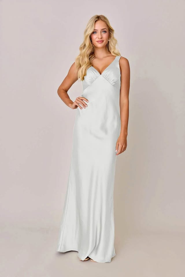 Revelry White Satin Maxi Dress