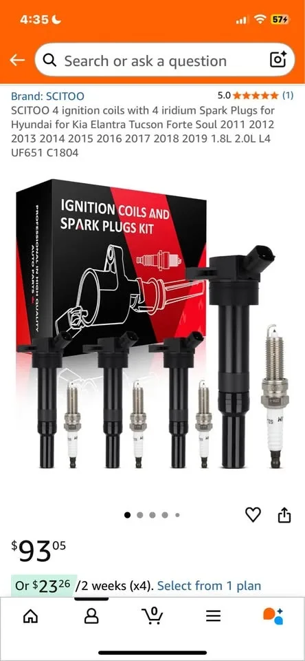 4 ignition coils and 4 iridium spark plugs image indicator(2)