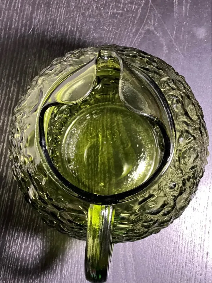 Vintage Anchor Hocking Milano/Lido Green Ball 9” Pitcher image indicator(6)