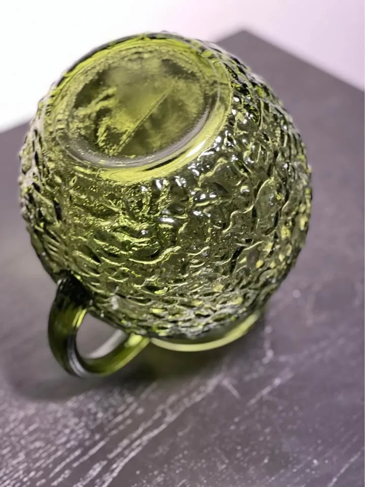 Vintage Anchor Hocking Milano/Lido Green Ball 9” Pitcher image indicator(8)