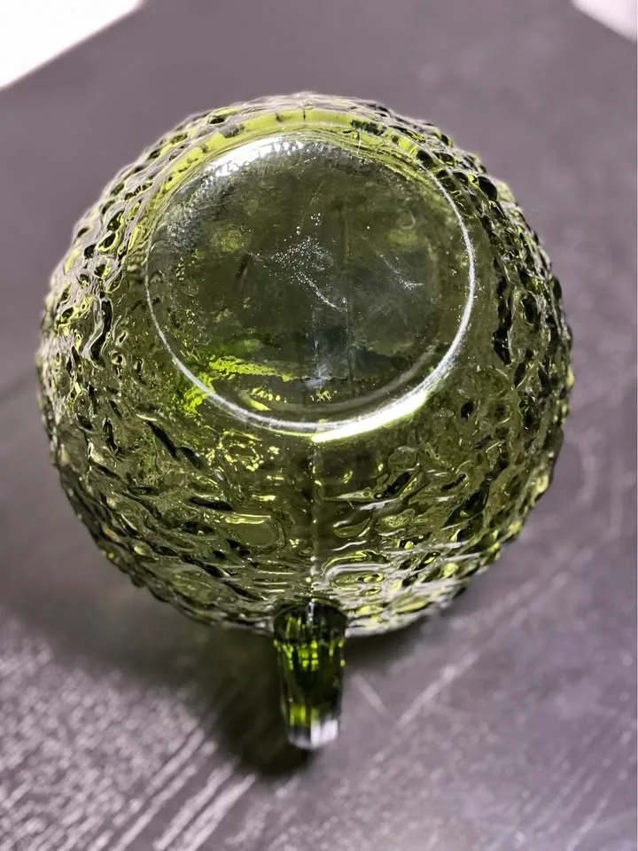 Vintage Anchor Hocking Milano/Lido Green Ball 9” Pitcher image indicator(9)