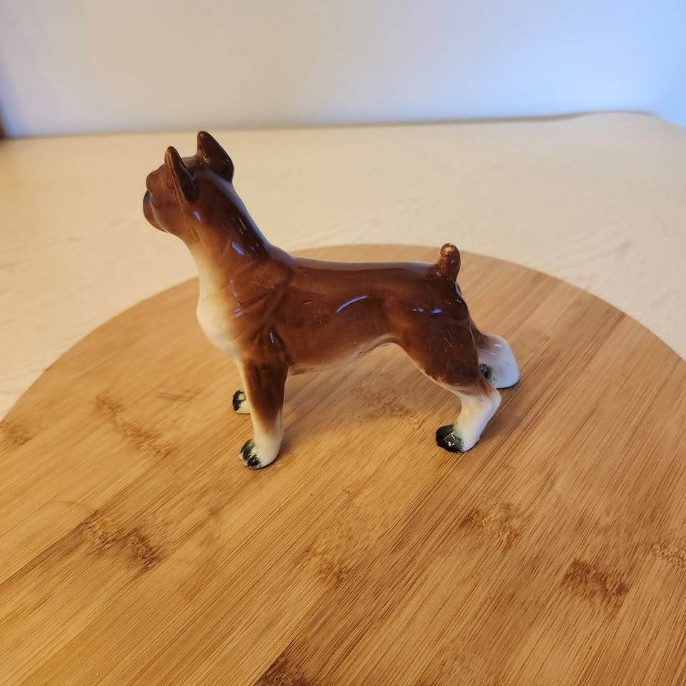 Brown and White Boxer Dog Figurine, Ornament - photo 4