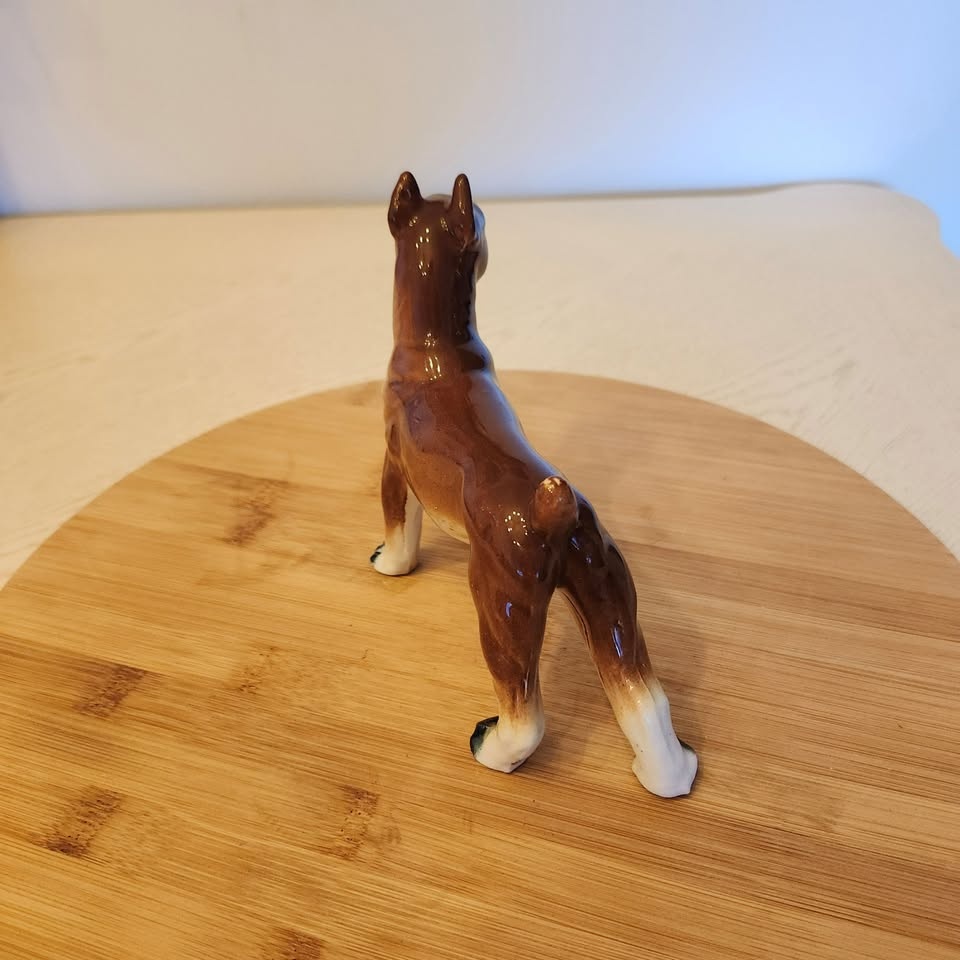 Brown and White Boxer Dog Figurine, Ornament - photo 5