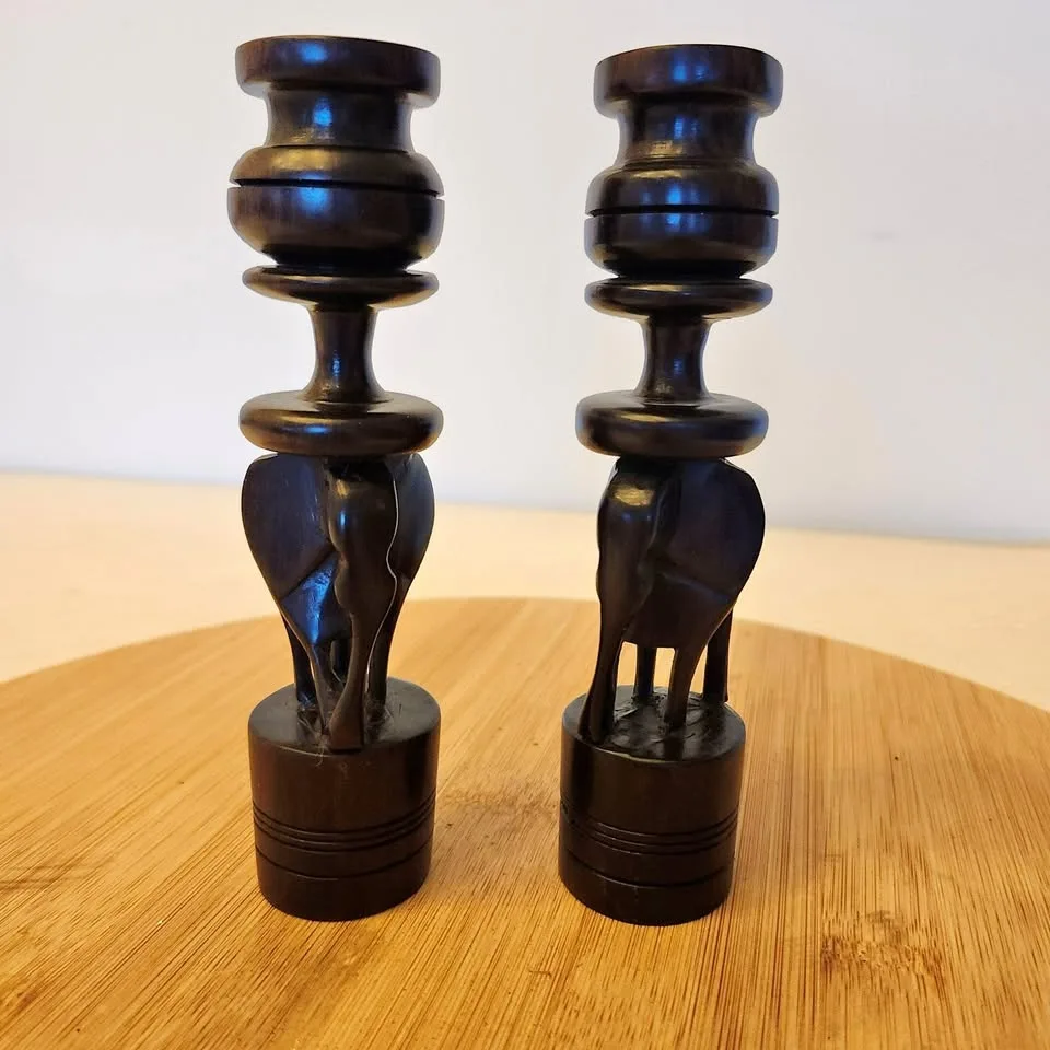 Ornamental Carved Elephant Candle Holder, Incense Cone Holder