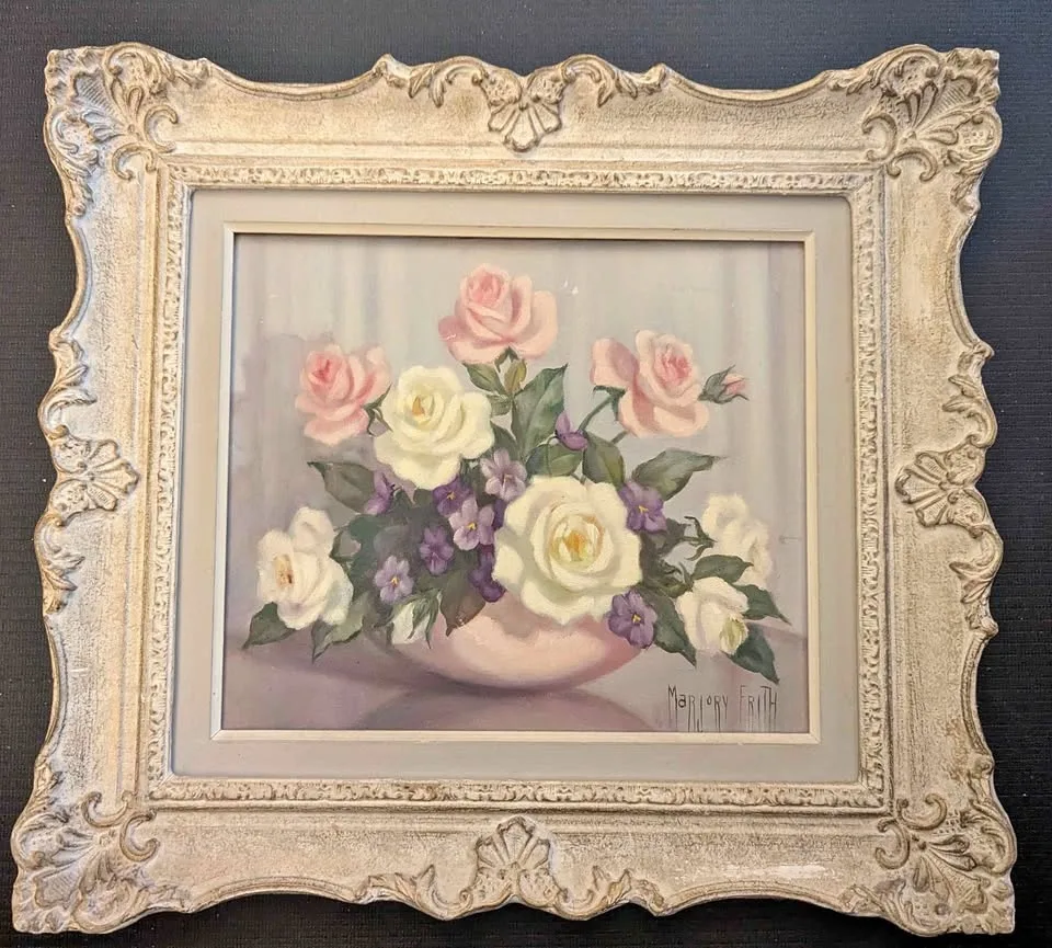 Vintage Framed Oil Painting - Floral Still Life