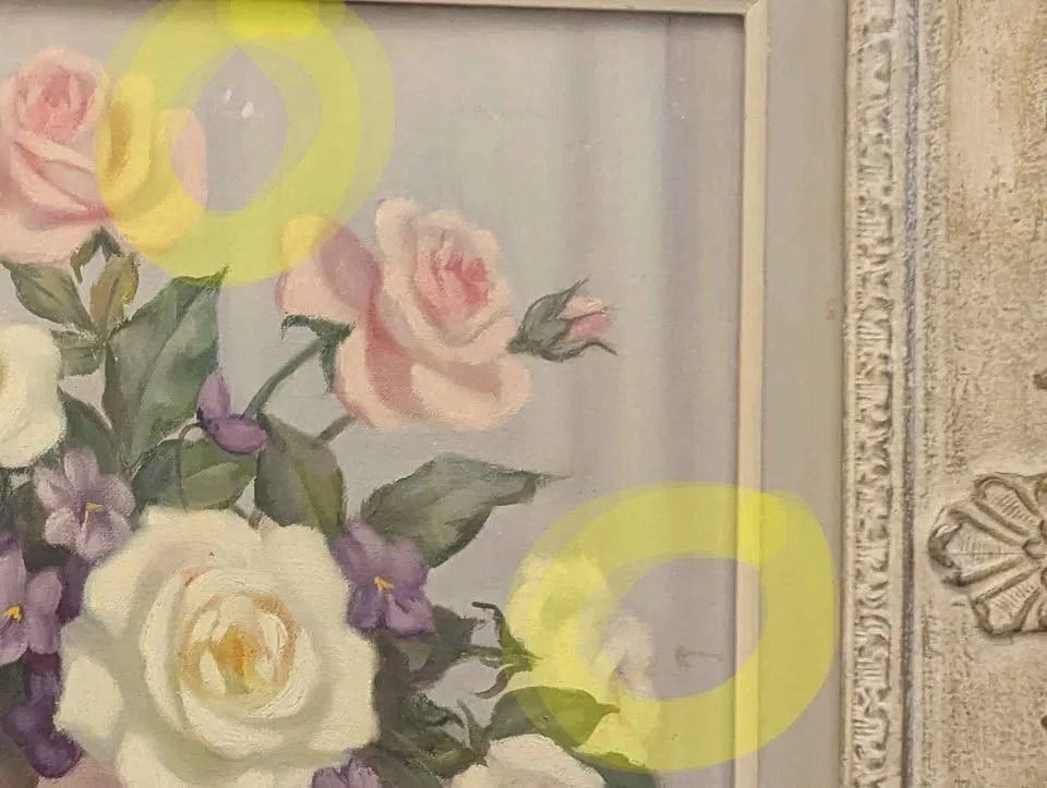 Vintage Framed Oil Painting - Floral Still Life image indicator(4)