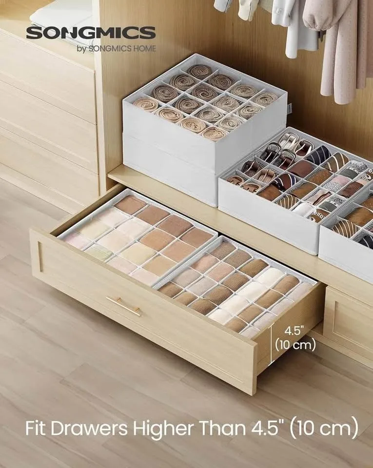 Brand New SONGMICS 4-Pack Drawer Organizers image indicator(3)