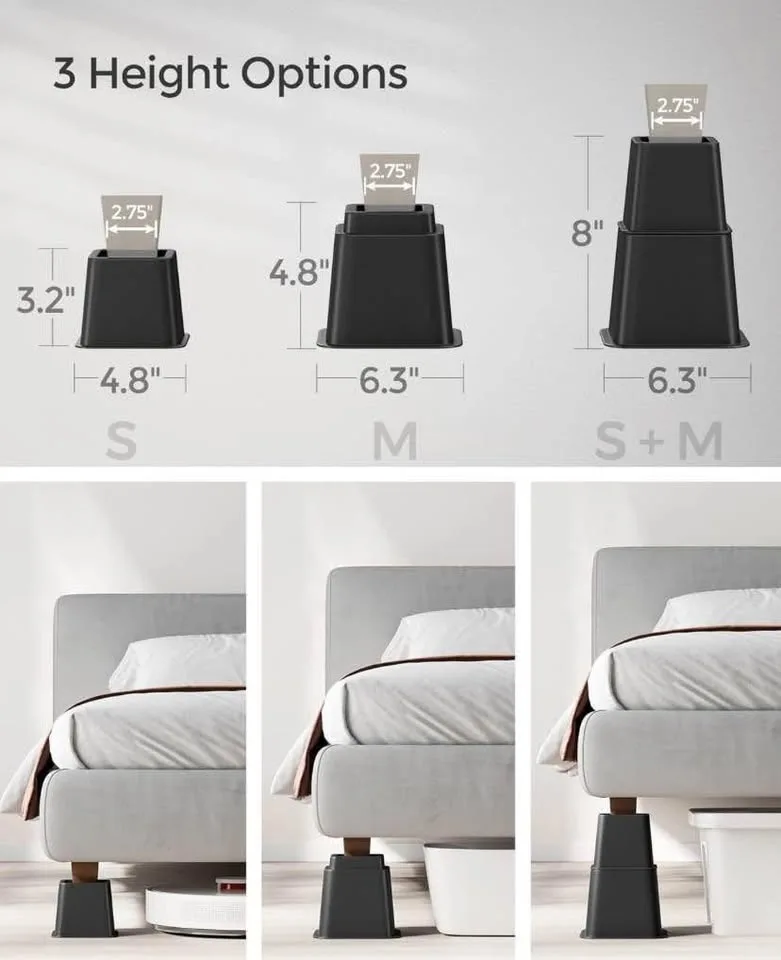 8 Heavy Duty Bed Lifts - Bed Risers - Brand New image indicator(3)