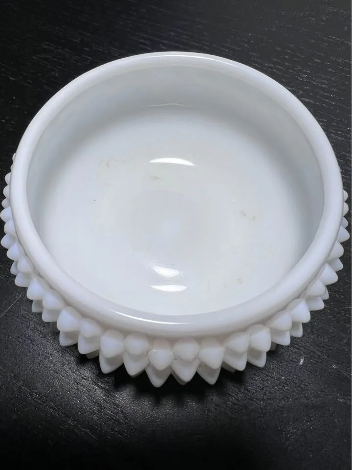 Fenton white hobnail milk glass bowl image indicator(3)