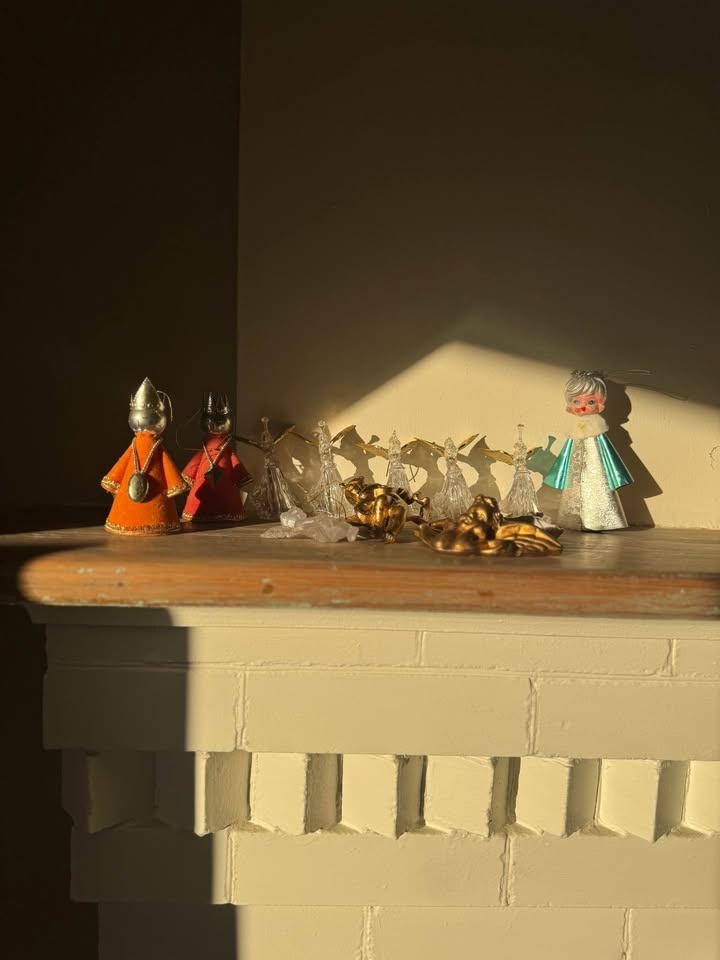 Lot of 13 Vintage Christmas Ornamens - Retro 1950s 1960s Angels - photo 2