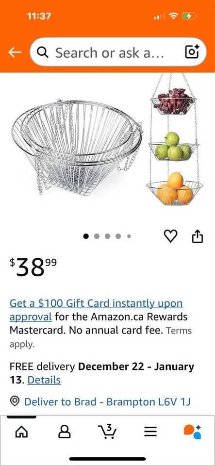 BRAND NEW - never used Metal 2 tier hanging basket image indicator(10)