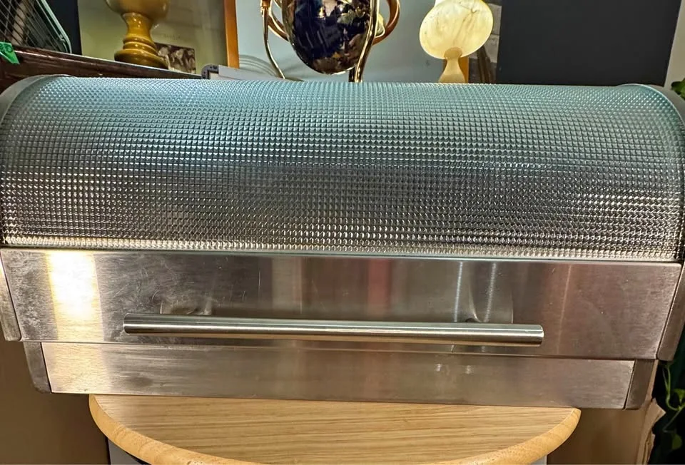 Beautiful 'OGGI' stainless steel bread box