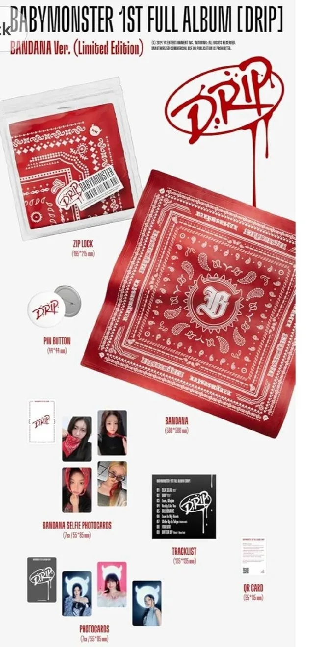 BABYMONSTER DRIP 1st Full Album Limited Bandana Version image indicator(2)