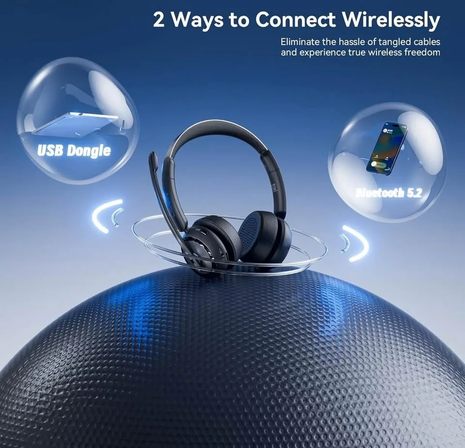 Wireless Headset with Mic for Work image indicator(6)