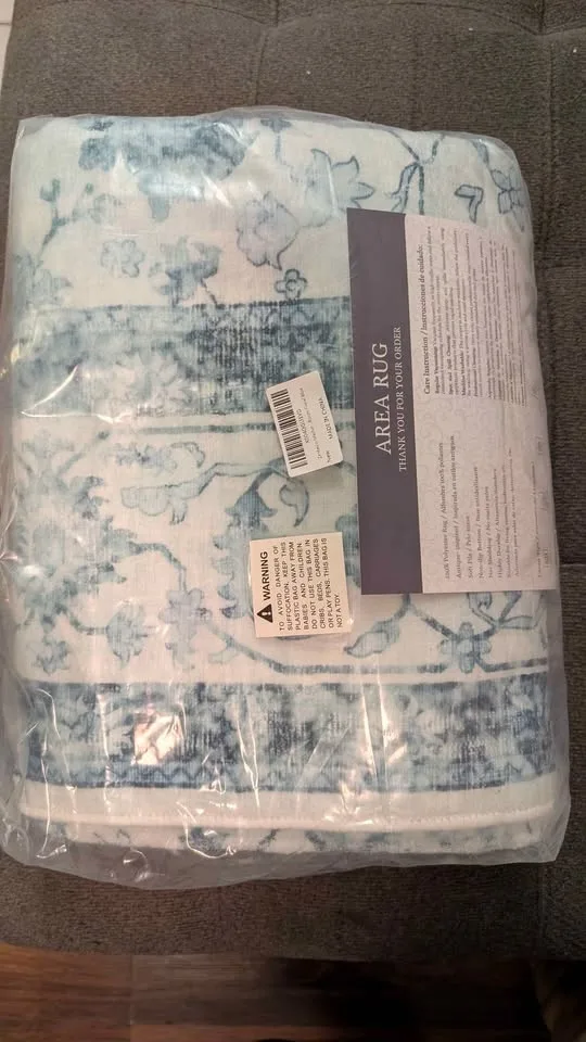 New Zentavio 5x7 Washable Area Rug, Floral, Blue 💙 image indicator(2)