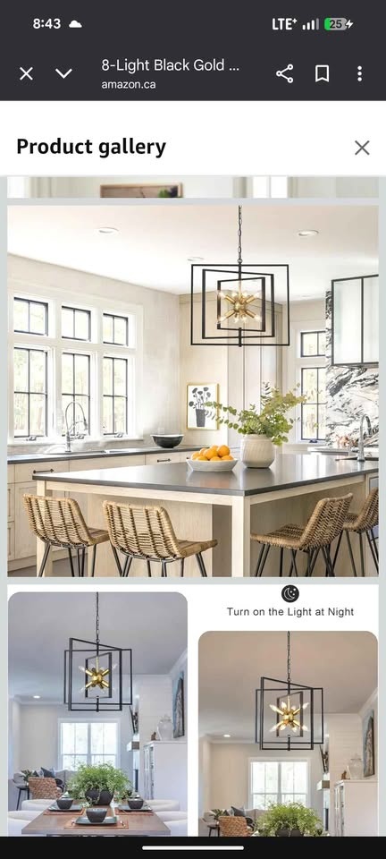 8-Light Sputnik Chandelier - Black/Gold - New in Box - photo 3
