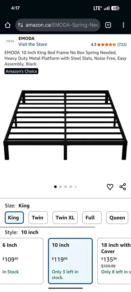 California King EMODA Bed Frame - New in Box