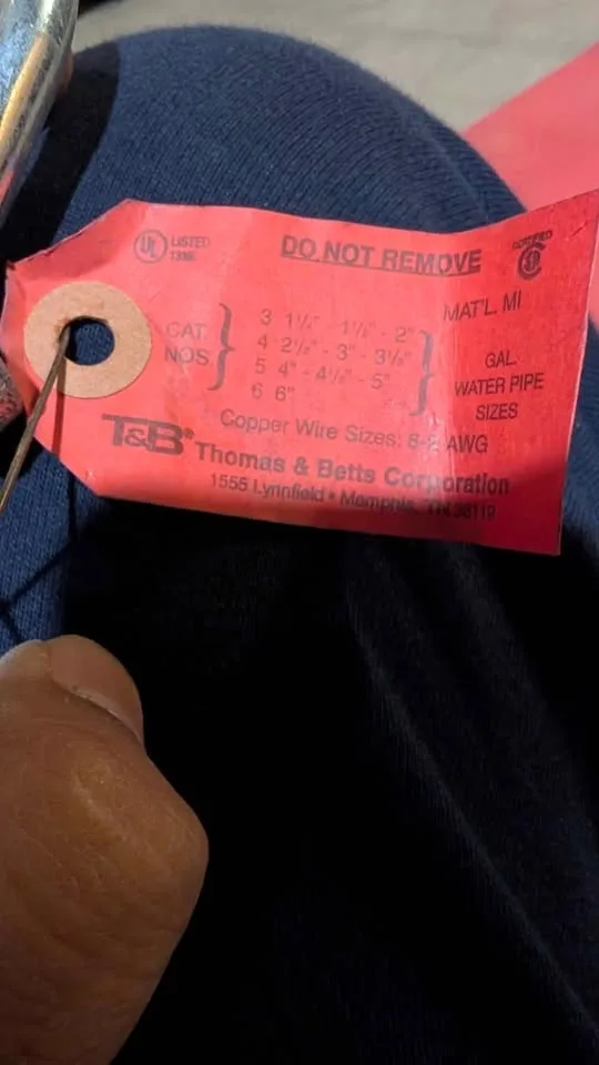 Thomas & Betts 3-TB Waterpipe Ground Clamps, 1 1/4"-2" - New image indicator(4)