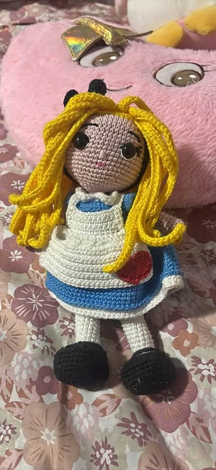 One of a kind crocheted doll