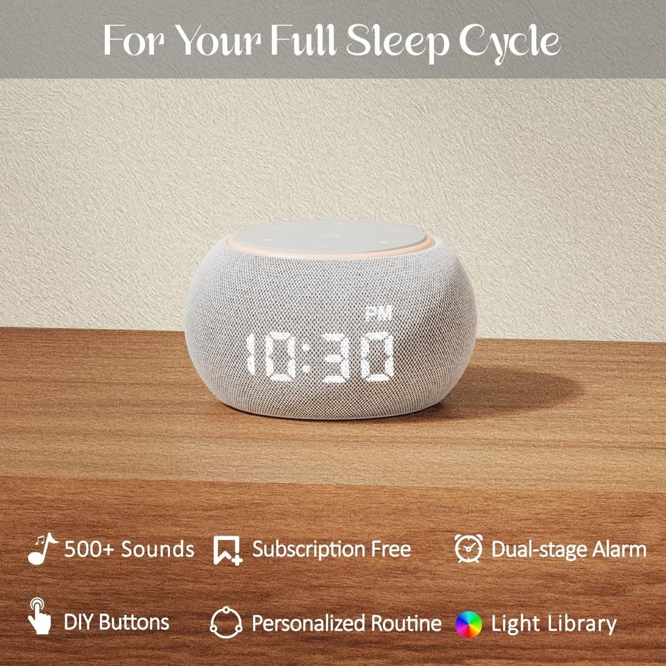 NEW~ White Noise Sound Machine, Clock, Night Light(500 Sounds) - photo 2