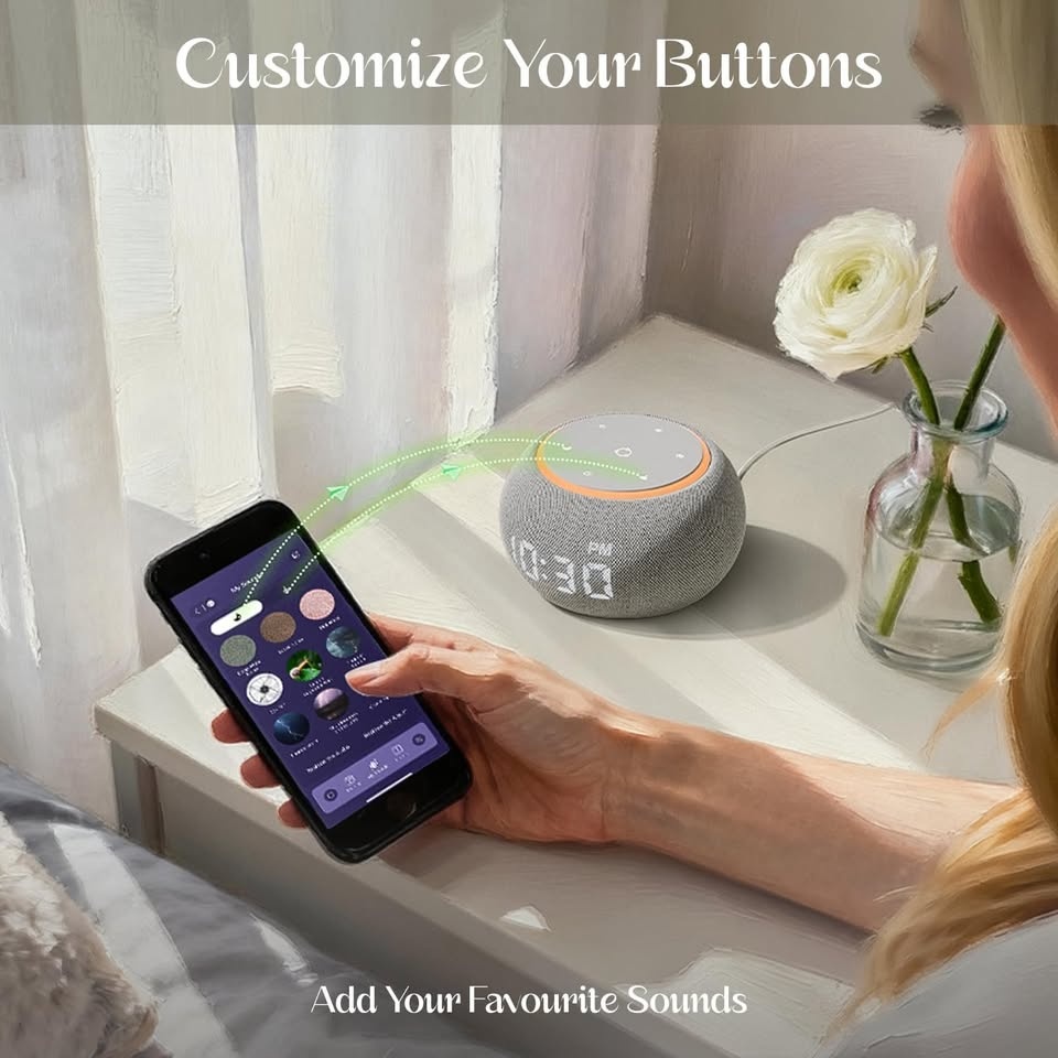 NEW~ White Noise Sound Machine, Clock, Night Light(500 Sounds) - photo 3