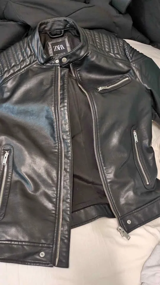 Zara men's leather jacket
