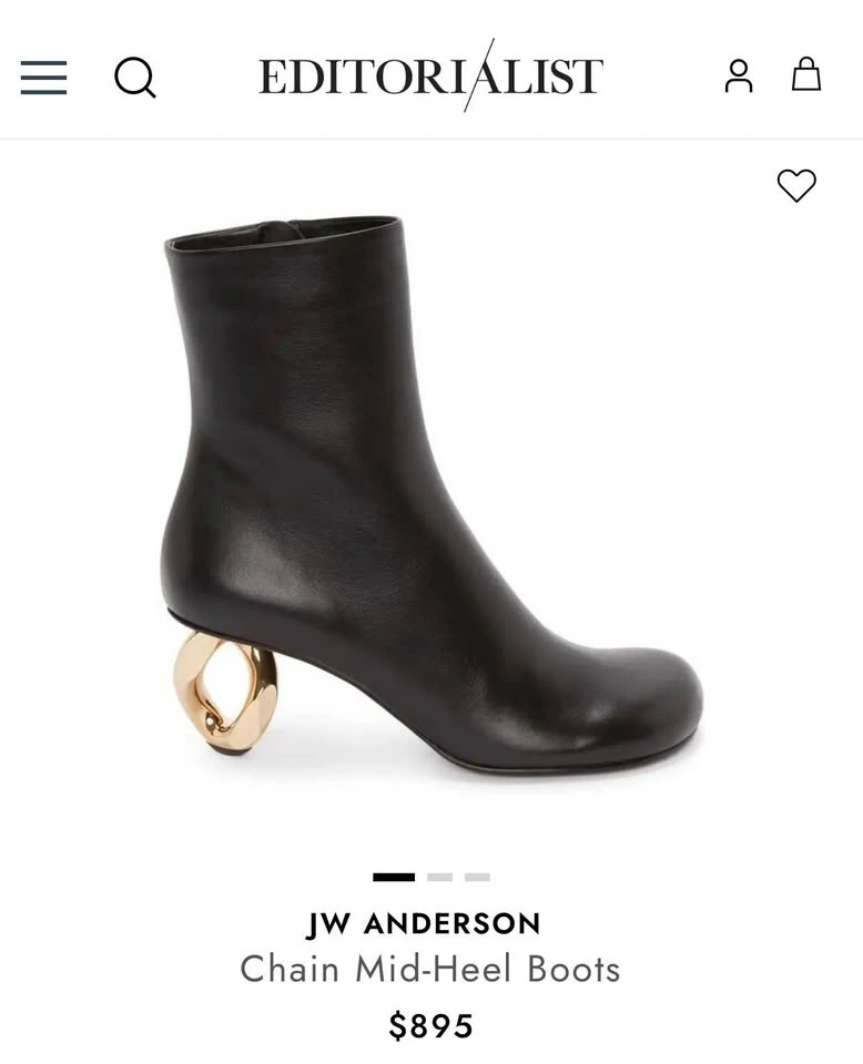 JW Anderson Women's Leather Chain Ankle Boots size 40 - photo 3