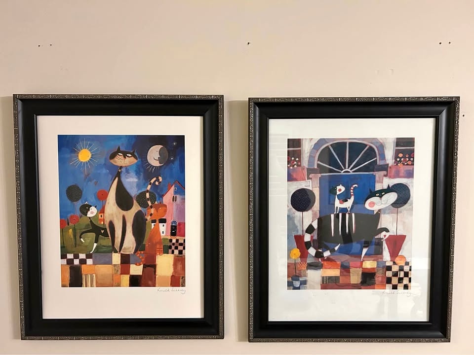 Charming Framed Cat Art Prints - Set of Two 🐈