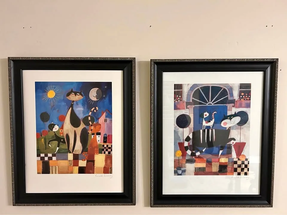 Charming Framed Cat Art Prints - Set of Two 🐈