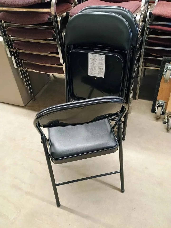 Folding Black Vinyl Chairs - 4 Available image indicator(2)