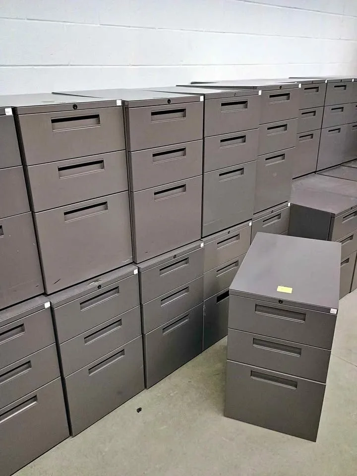 Dark Grey 3 Drawer Pedestal Cabinets - Lots Available